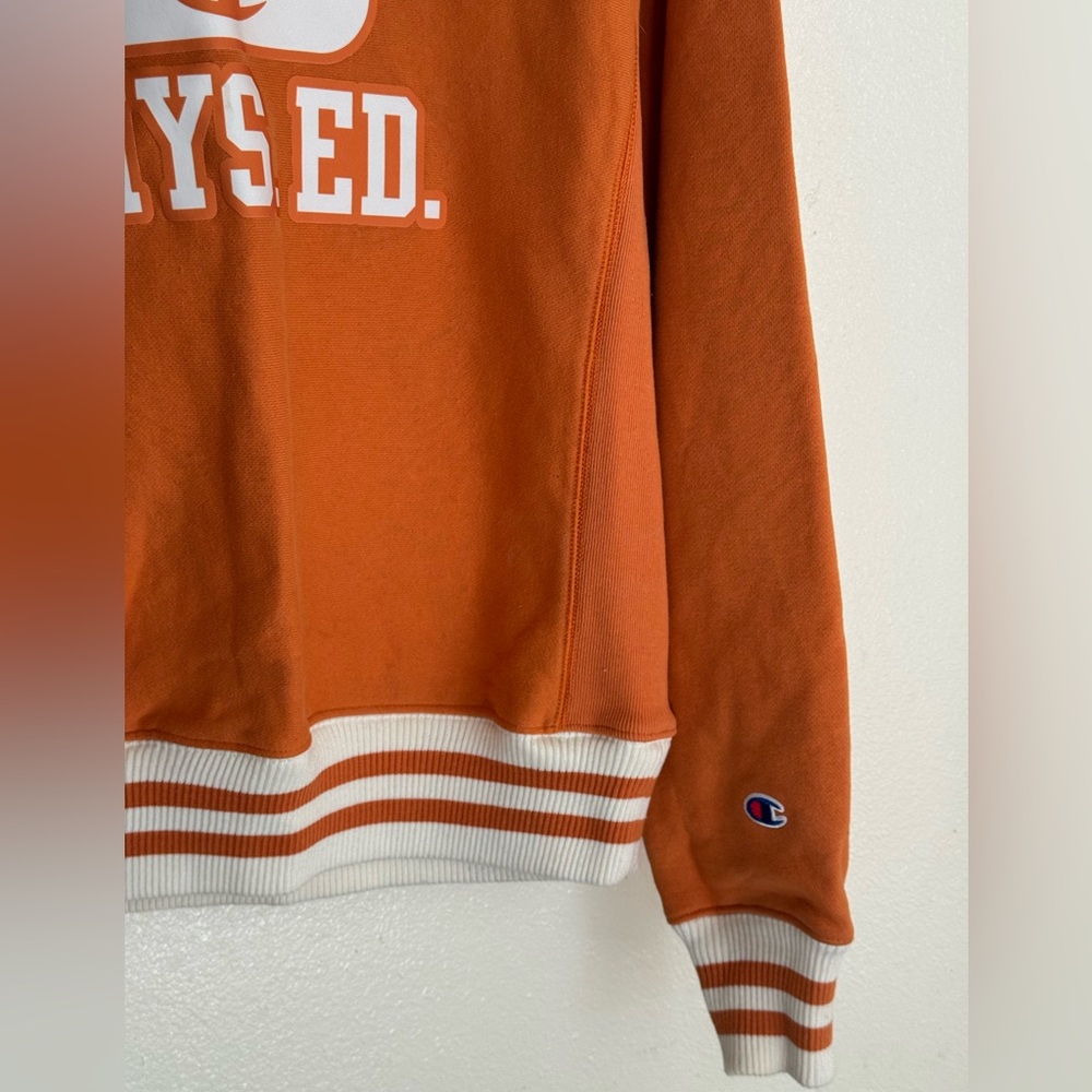 Champion Reverse Weave “Champion Phys Ed” Orange Crewneck Sweatshirt Sz S - Picture 3 of 10